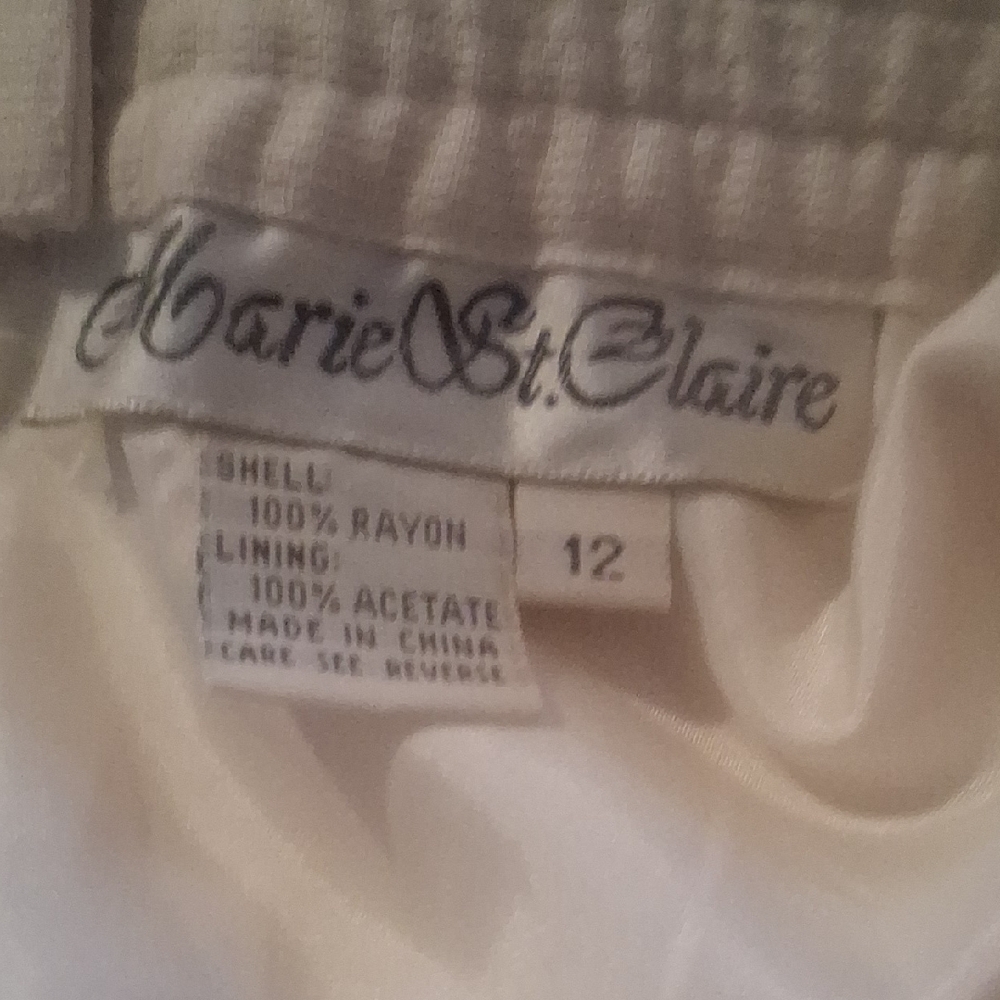Marie St. Claire Vintage Beige Rayon Pencil Midi Skirt – Size 12. - Picture 4 of 6